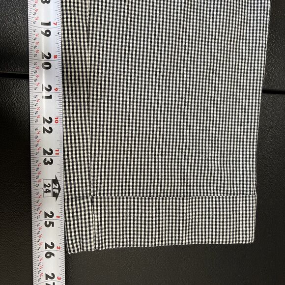 J Jill Premium BI Stretch Crop Pant 10 Black White Gingham Pull On Straight Cuff - Picture 10 of 11